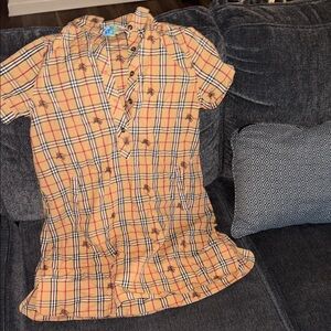 Plaid Kids Shirt in Beige and Black